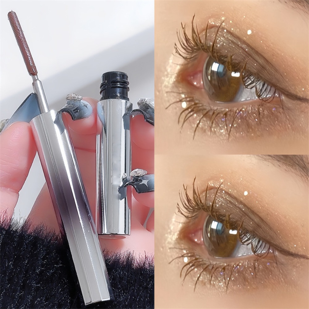 Waterproof Mascara Wand - Heißer Schwarzer Eisenstab-Mascara, Bürstenlose Wasserfeste Metallstab-Mascara,