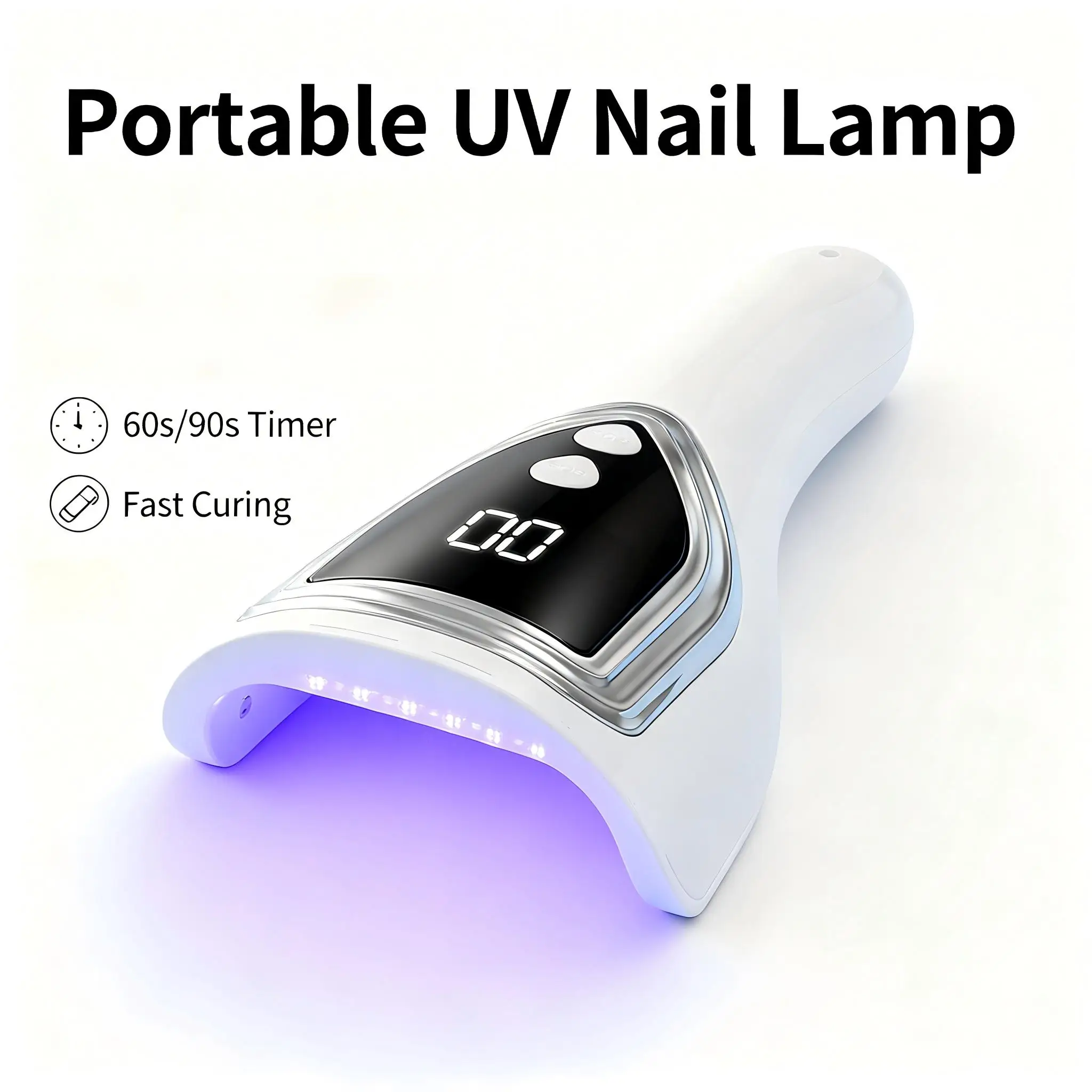 Uv Nail Lamp - Tragbare UV-Nagellampe, wiederaufladbarer Handheld-LED-Nageltrockner mit 60/90s