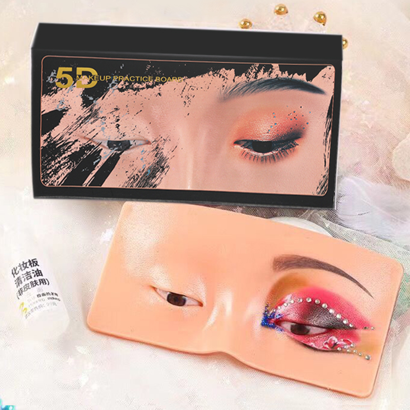 Beauty Makeup Academy - Wiederverwendbares 5D-Make-up-Augenbrauen-Tätowierungs-Übungshaut-Augen-Gesichts-Trainingshaut-Silikon-Übungspad für Make-up-Beauty-Akademie-Zubehör