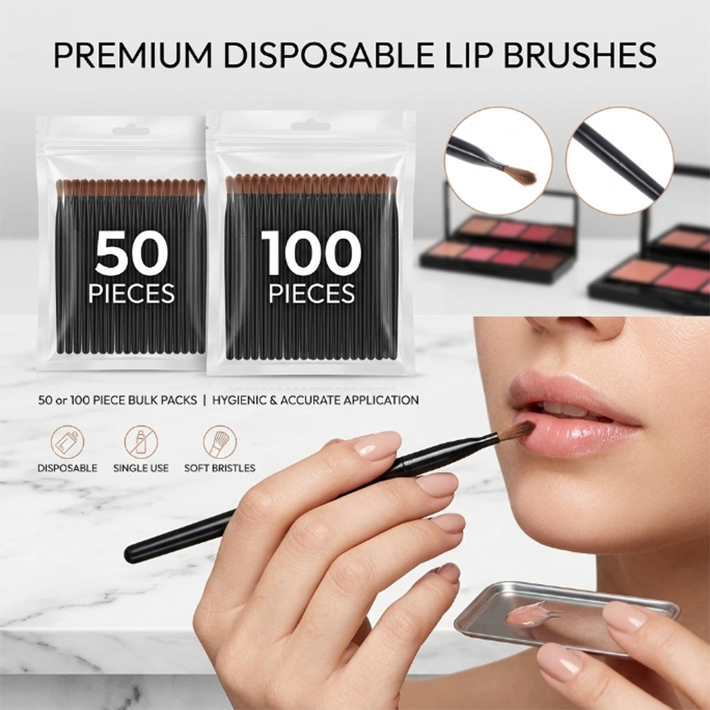 Beauty Makeup & D Anime Studio Vega Baja - 50/100 Stück Einweg-Lippenpinsel-Set Lippenstift-Gloss-Applikatoren Make-up-Pinsel Professionelles