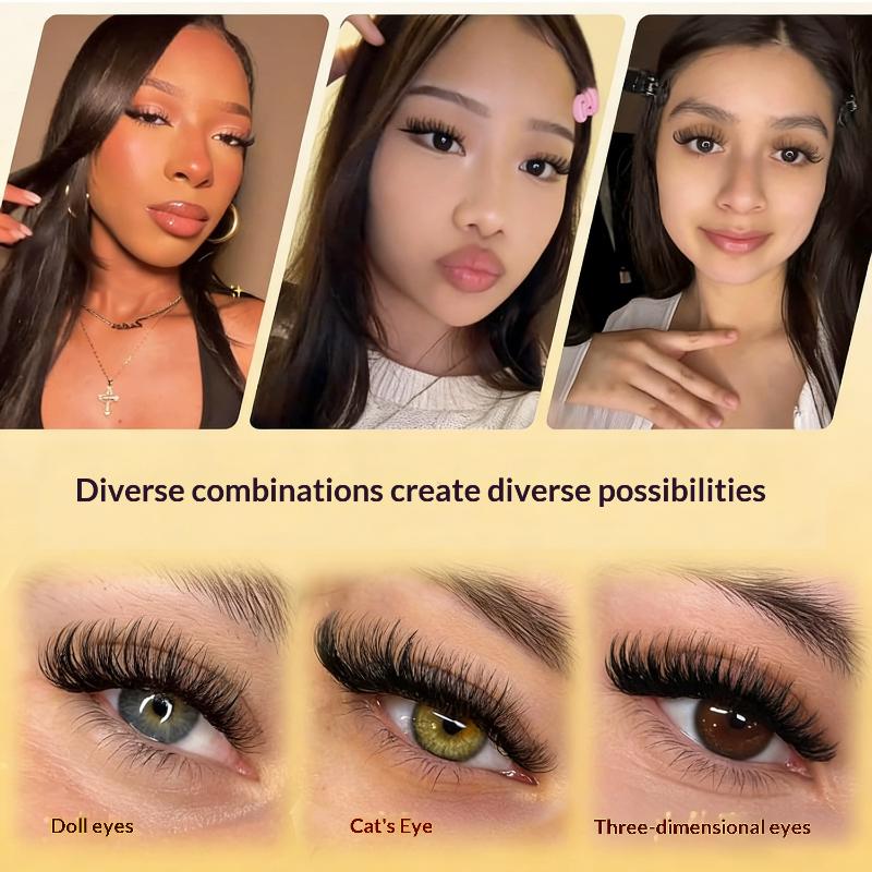 Eyelash Extension - Neues DIY Wimpernverlängerungs-Set Klebefreie Einzelwimpern-Büschel Faux