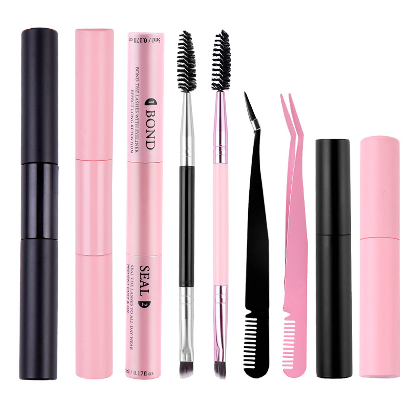 Waterproof Mascara Wand - Doppelseitiger Wimpernkleber und -versiegler für DIY-Wimpernbüschel,