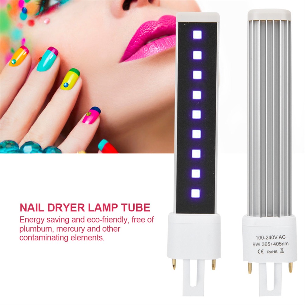 Uv Nail Lamp - 365+405nm Doppel-Lichtquellen-Nagelgel-Härtungstrockner, 9W Leistung, Aluminiumlegierung, UV-Lichtlampe,
