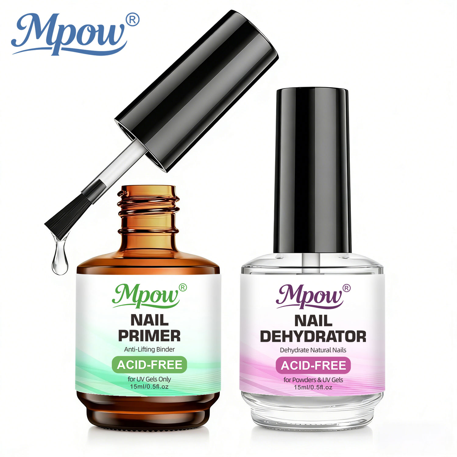 Nail Dehydrator Primer - Mpow 1/2 Stück 15ml Nagel-Dehydrator &