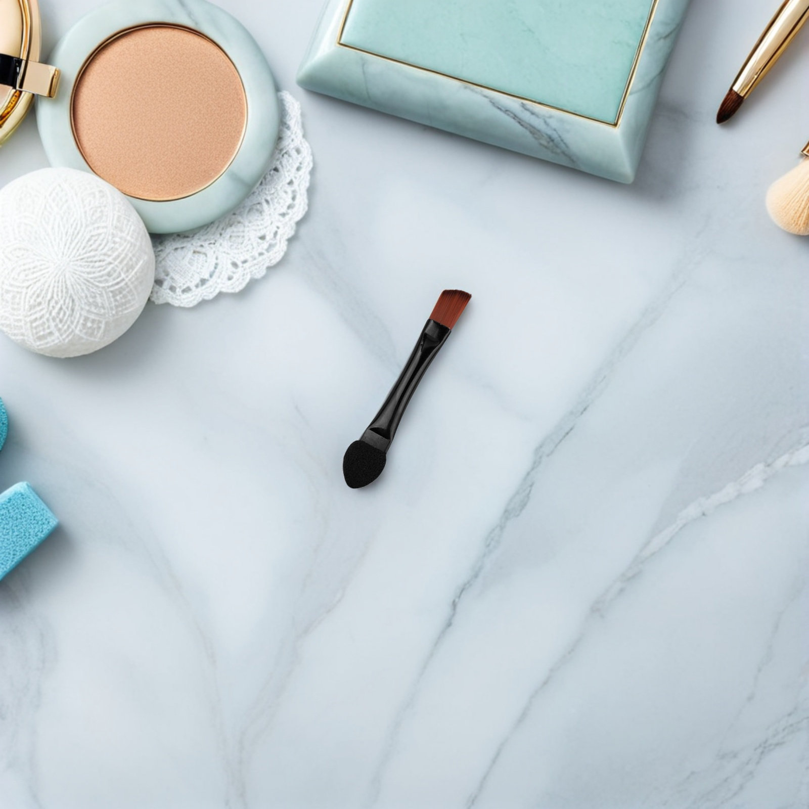Beauty Makeup & D Anime Studio Vega Baja - 50 Stück doppelseitige, abgewinkelte Augenbrauenpinsel und